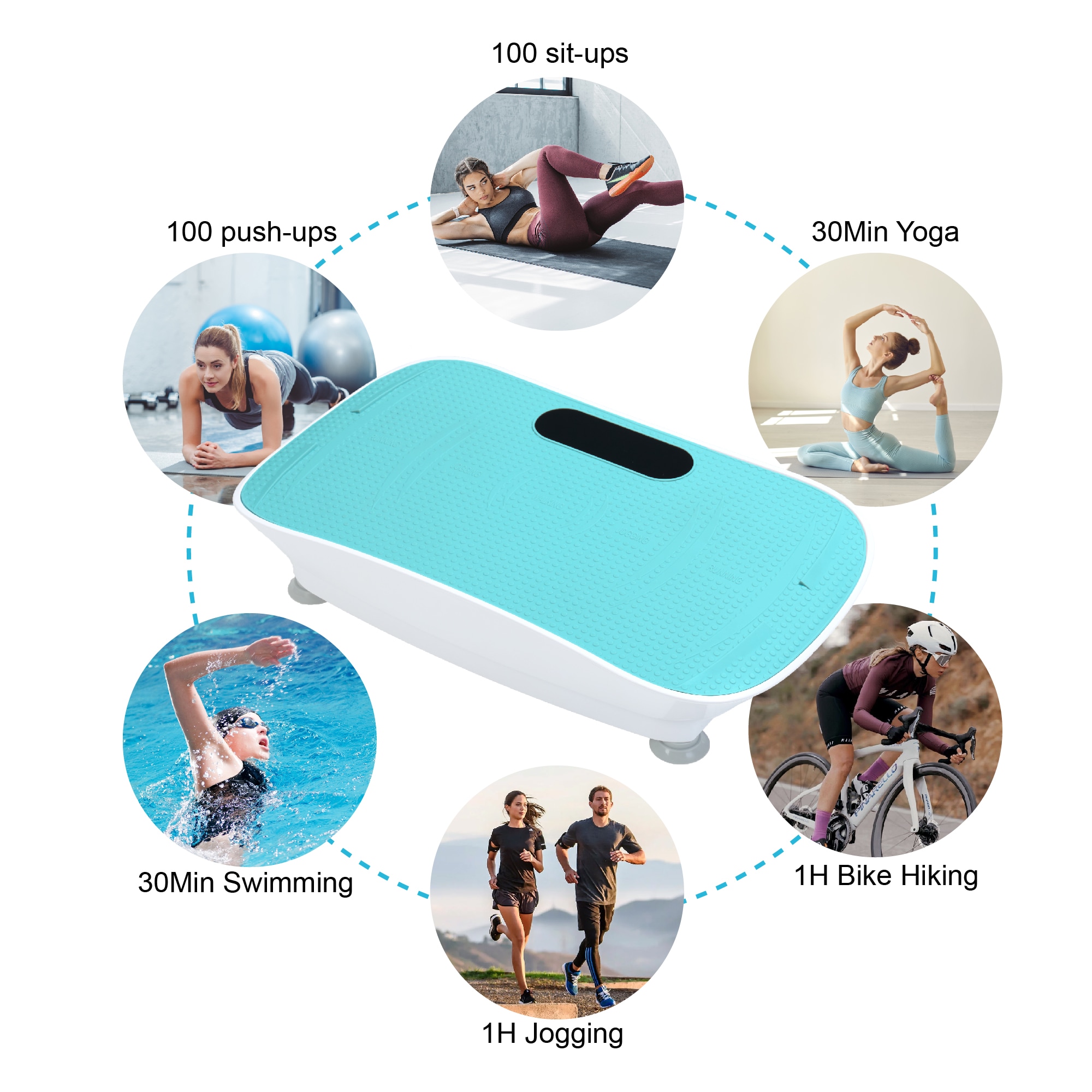 Silent Vibration Platform Crazy Fitness Massage 10-Frequency Weight Loss & Fat Burner Body Shaking Machine For Unisex Blue_voghion.com